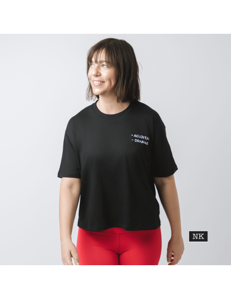 Camiseta +AGUJETAS -DRAMAS negra