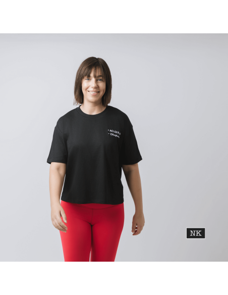 Camiseta +AGUJETAS -DRAMAS negra