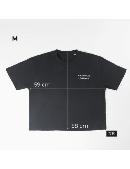 Camiseta +AGUJETAS -DRAMAS negra