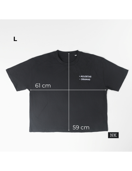 Camiseta +AGUJETAS -DRAMAS negra