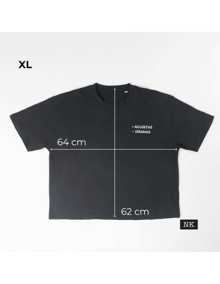 Camiseta +AGUJETAS -DRAMAS negra