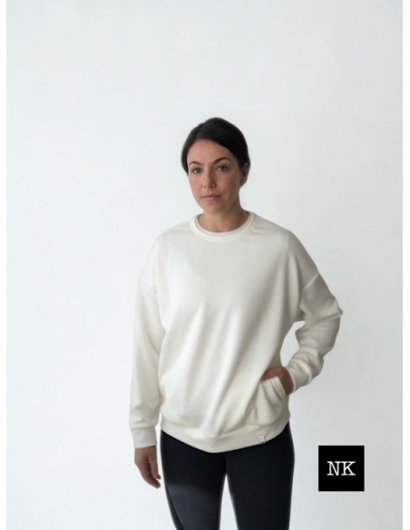 Sudadera Basic Crema