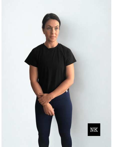 Camiseta CROP manga corta negra