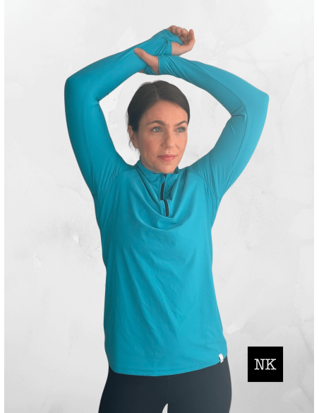 Camiseta Skadi manga larga turquesa