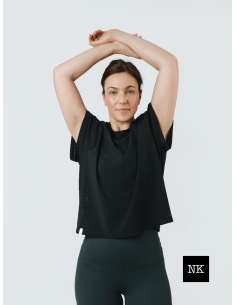 Camiseta CROP manga corta negra