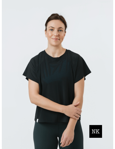 Camiseta CROP manga corta negra